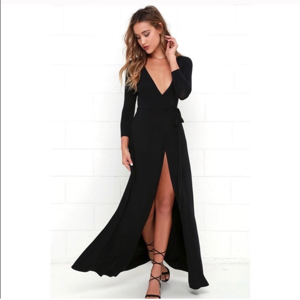 Lulus Black Wrap Dress